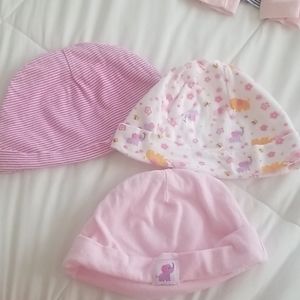 Baby Girl Set of 3 Hats - 0-6M